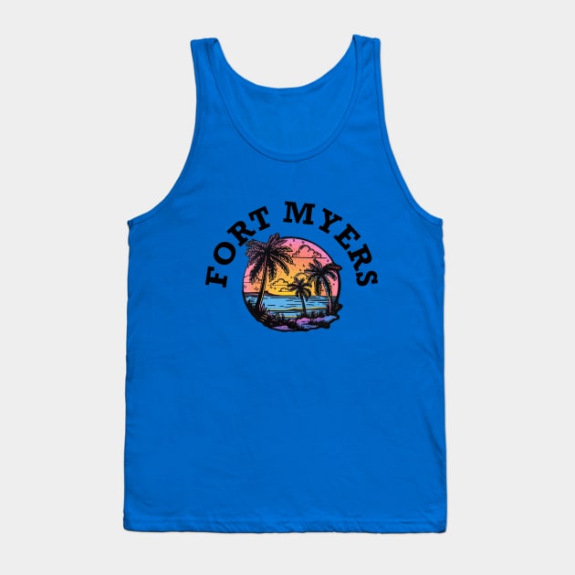 Fort Myers Florida (with Black Lettering) Tank Top by VelvetRoom